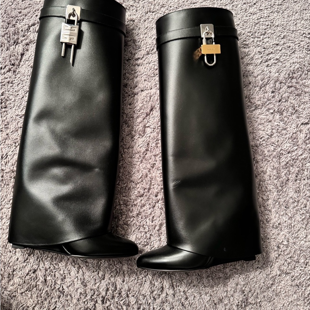 100% Authentic Givenchy Black Shark Lock Boots. Copy of Receipt. No box included